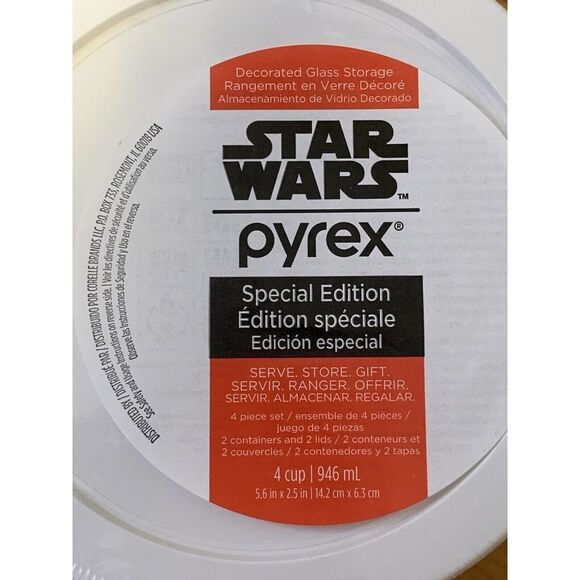 Pyrex Glass Star Wars Food Storage Set 4-Piece Holiday Exclusive Great Gift! - Picture 11 of 11